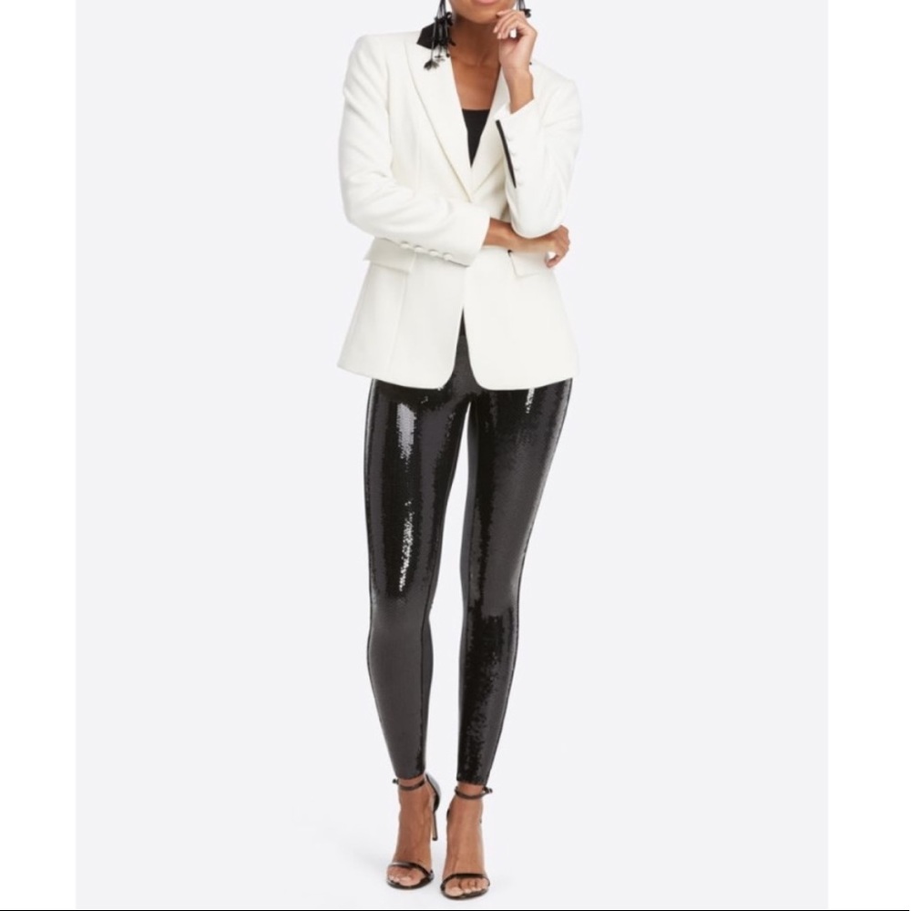 SPANX Faux Leather Sequin Leggings